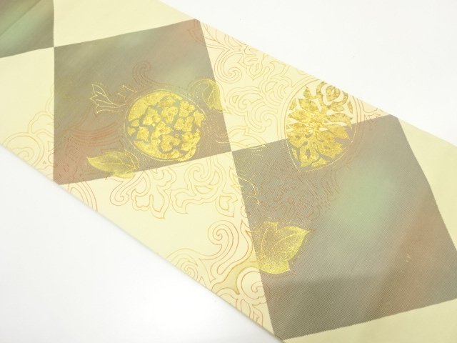 JAPANESE KIMONO / FUKURO OBI / KINSAI / ARABESQUE FLOWER / ARTIST WORK